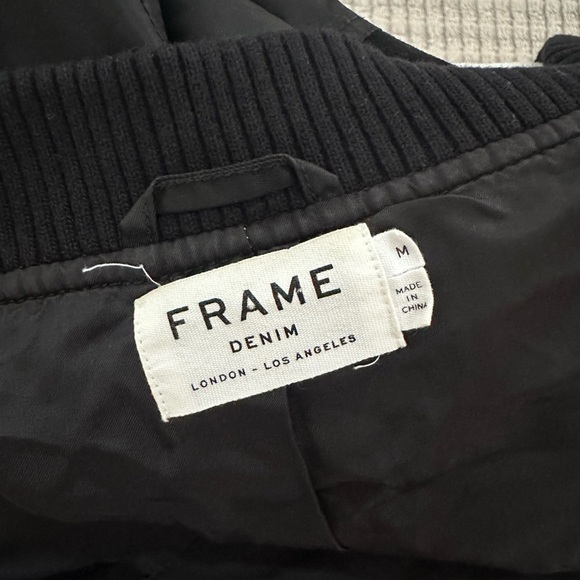 Frame Women's Black Bomber Jacket - Picture 4 of 5
